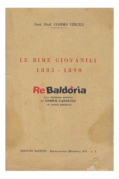 Le rime giovanili 1885-1890