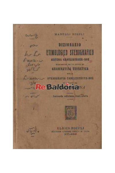 Dizionario etimologico stenografico sistema Gabelsberger-Noe