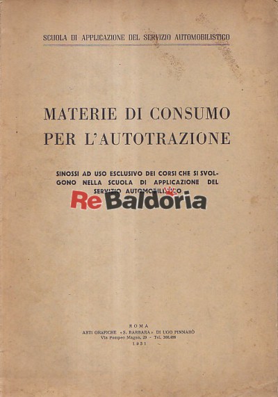 Materie di consumo per l'autotrazione